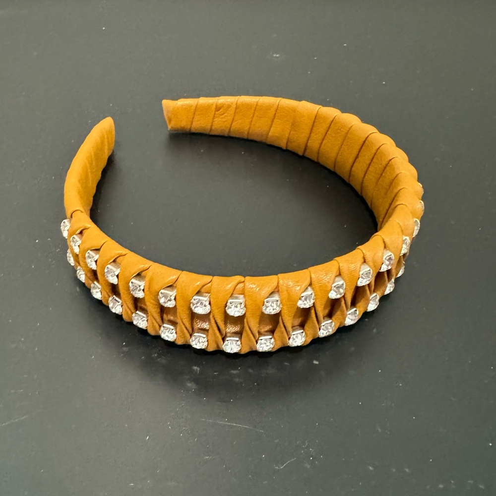 Anthropologie faux leather gemstone headband